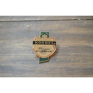 Korbel Millennium Champagne Badge Pin Gold Tone Enamel